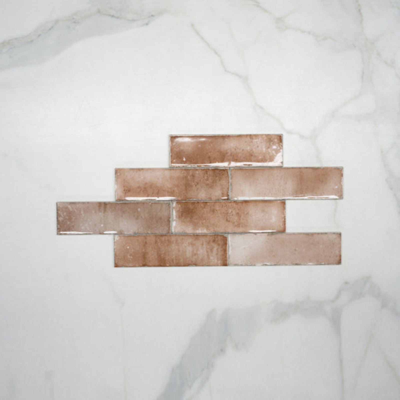 Pattern No Hand Terracotta Leon Spanish Subway Tile Gloss 69 x 240mm Ceramic  - The Blue Space