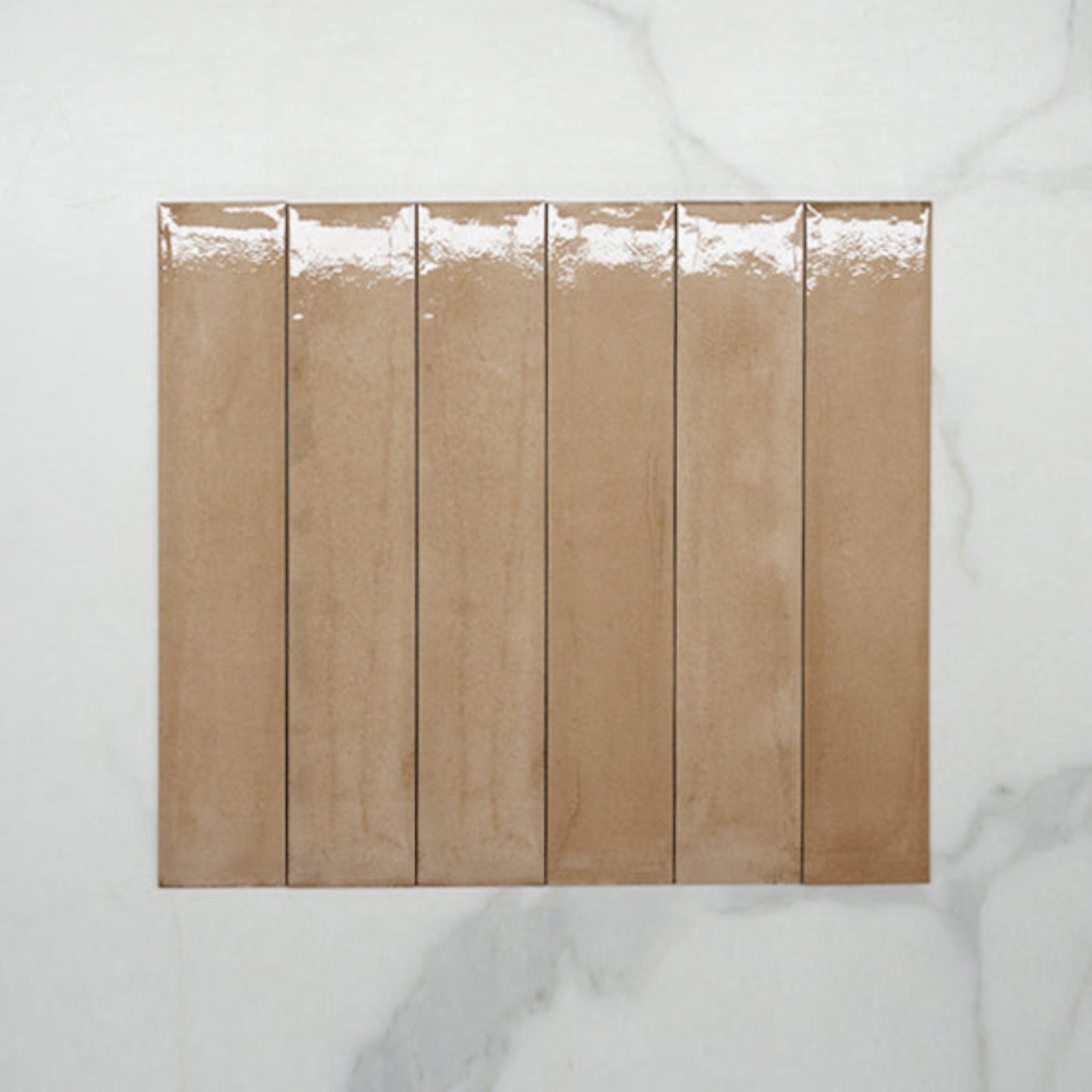 Faces No Hand Terracotta Theo Subway Tile 75 x 400mm Italian Porcelain  - The Blue Space
