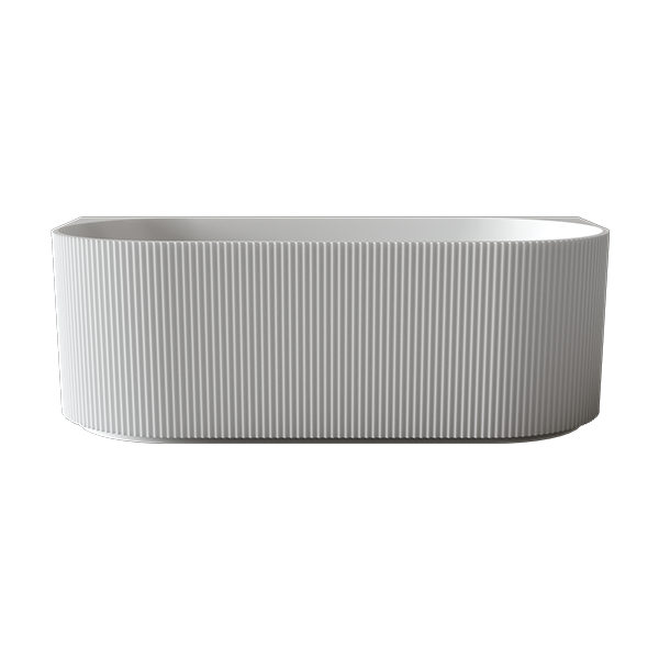 Bao Fluted 1500mm Back to Wall Bath - Matte White