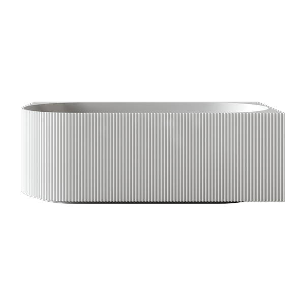 Bao Fluted 1700mm Back to Corner Bath - Matte White