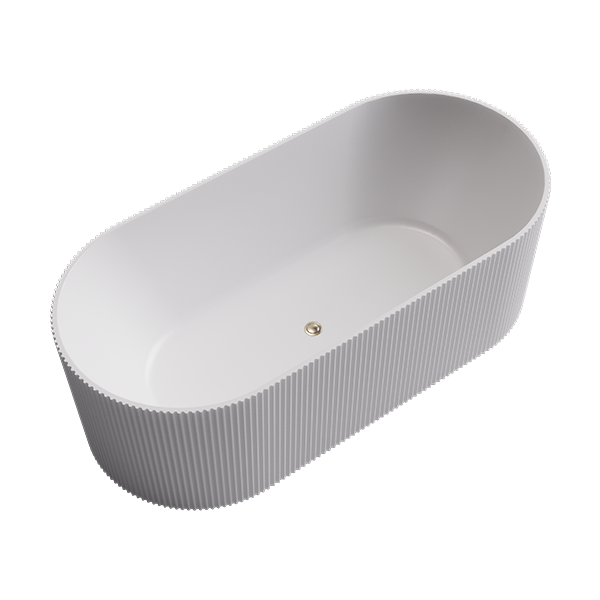 Bao Fluted 1700mm Freestanding Bath - Matte White
