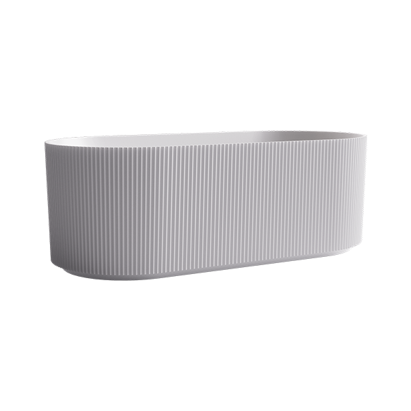 Bao Fluted 1700mm Freestanding Bath - Matte White