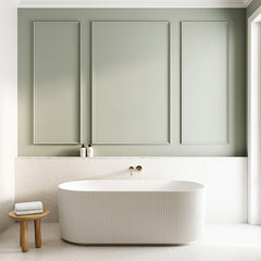 Bao Fluted 1500mm Freestanding Bath - Matte White