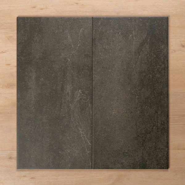 Burleigh Charcoal Matt Cushioned Edge Porcelain Tile 300x600mm