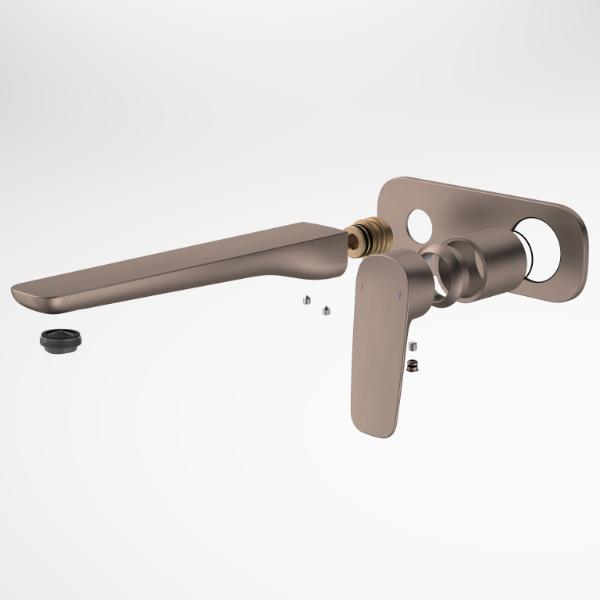 Caroma Contura II 220mm Wall Basin/Bath Mixer - Trim Kit - Brushed Bronze