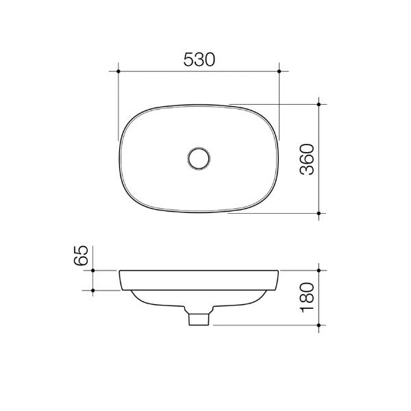 Caroma Contura II 530mm Inset Basin - White
