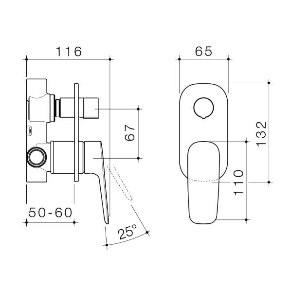 Caroma Contura II Bath/Shower Mixer with Diverter - Brushed Bronze