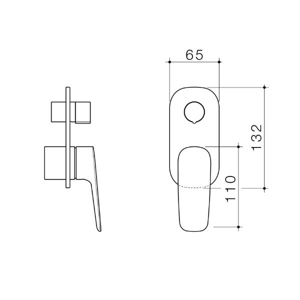 Caroma Contura II Bath/Shower Mixer with Diverter - Trim Kit - Brushed Bronze