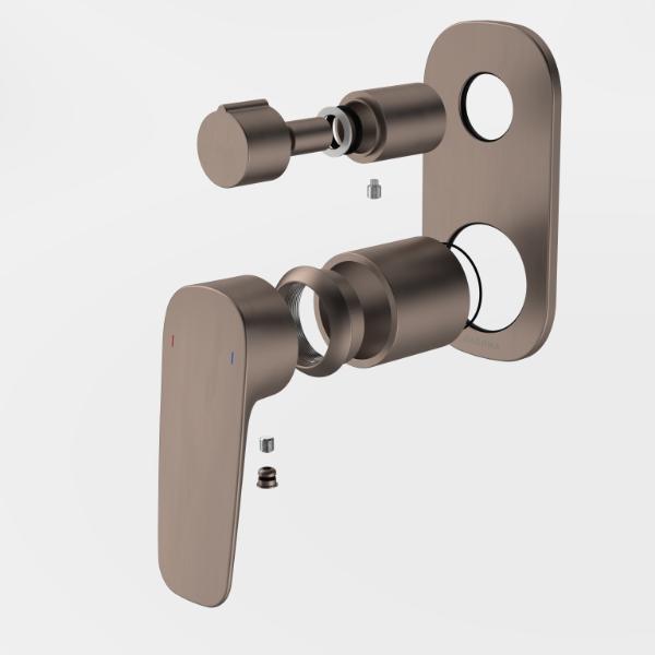 Caroma Contura II Bath/Shower Mixer with Diverter - Trim Kit - Brushed Bronze 849058BBZ
