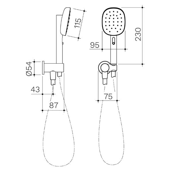 Caroma Contura II Hand Shower - Chrome