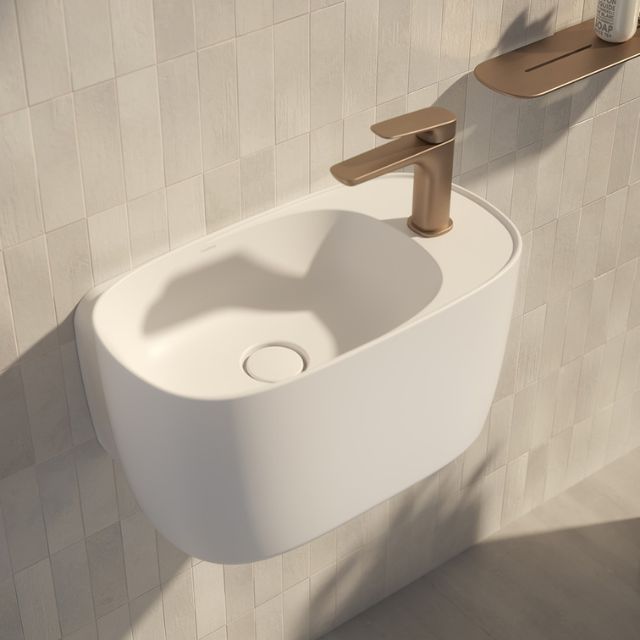 Caroma Contura II Hand Wall Basin (1 Tap Hole) - Matte White