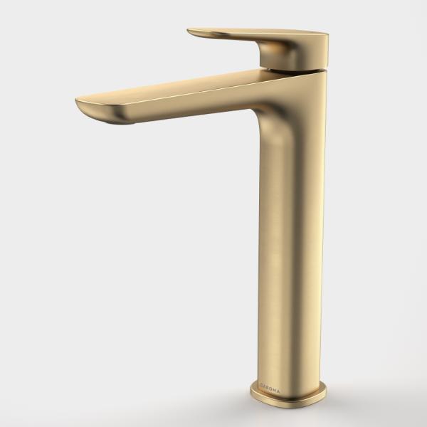 Caroma Contura II Tower Basin Mixer - Brushed Brass