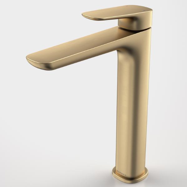 Caroma Contura II Tower Basin Mixer - Brushed Brass