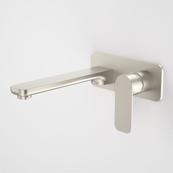 Caroma Luna Lead Free Wall Basin/Bath Mixer Brushed Nickel