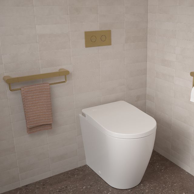 Caroma Urbane II Universal Rail Straight 800mm - Brushed Brass