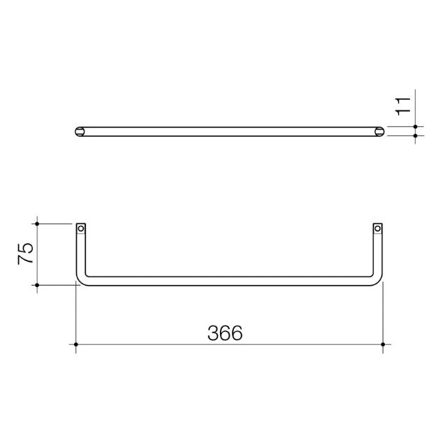 Caroma Urbane II Universal Towel Rail - Gun Metal