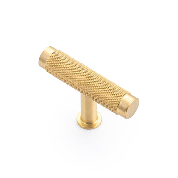 Castella Grove T-Knob Satin Brass 50mm