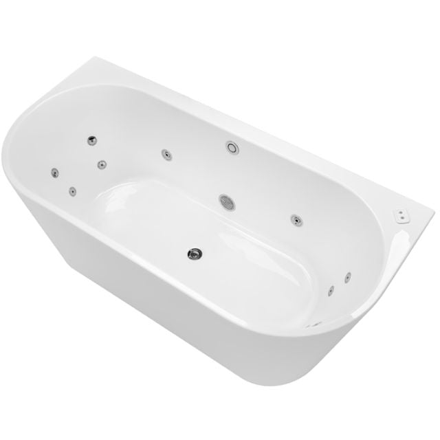 Angle Decina Alegra Contour Back To Wall Freestanding Spa Bath 1700mm AG1700BTWCNW - The Blue Space
