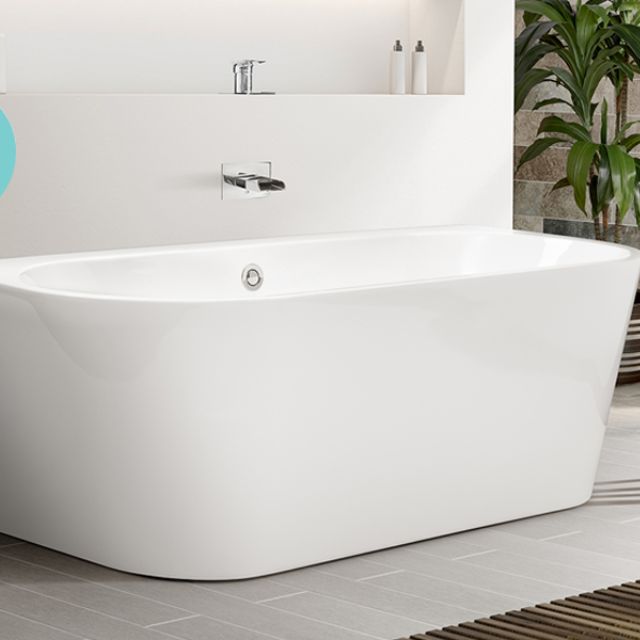 Buy Decina Alegra Contour Back To Wall Freestanding Spa Bath 1700mm AG1700BTWCNW - The Blue Space
