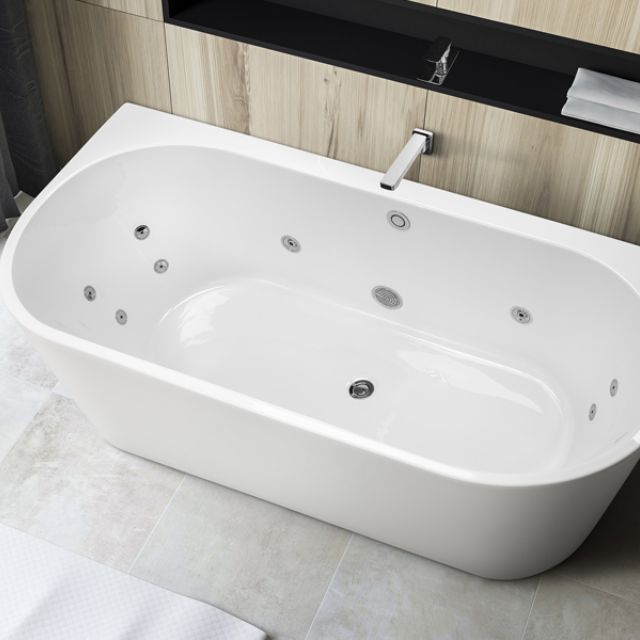 Lifestyle Decina Alegra Contour Back To Wall Freestanding Spa Bath 1700mm AG1700BTWCNW - The Blue Space