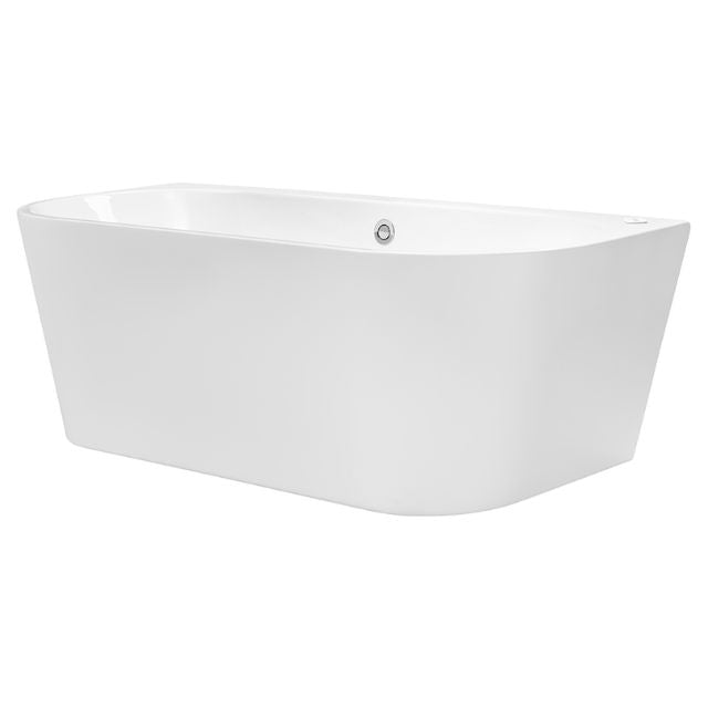 Decina Alegra Contour Back To Wall Freestanding Spa Bath 1700mm with Chrome Jets