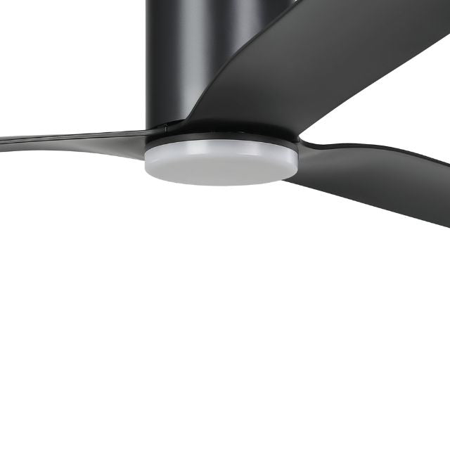 Angle Eglo Iluka 60 Inch DC Fan 18W LED Tri-Col Black Hugger 20538502 - The Blue Space