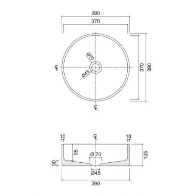 Eight Quarters 390mm Concrete Circle Above Counter Basin - Blush