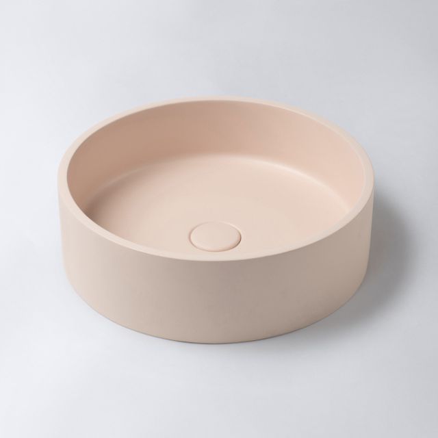 Eight Quarters 390mm Concrete Circle Above Counter Basin - Blush