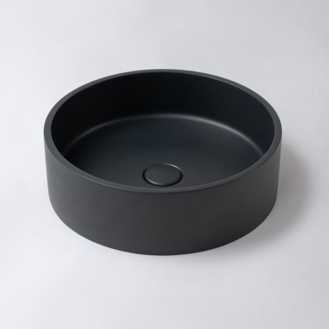 Eight Quarters 390mm Concrete Circle Above Counter Basin - Charcoal