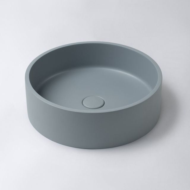 Eight Quarters 390mm Concrete Circle Above Counter Basin - Grey