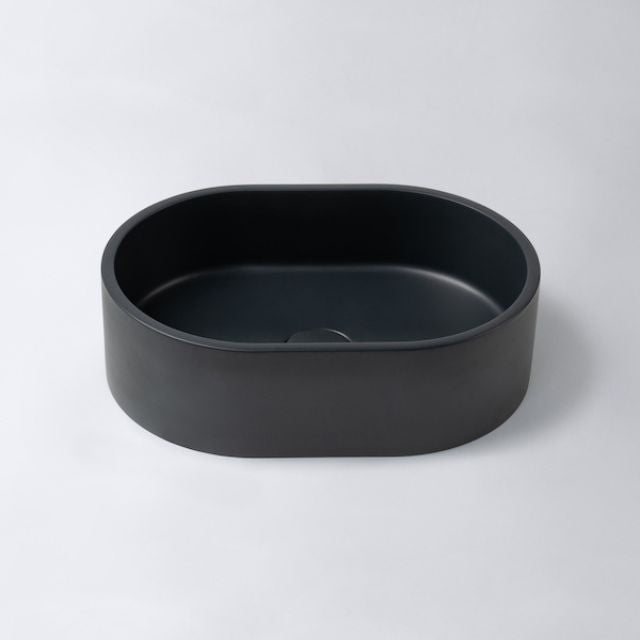Eight Quarters 400mm x 280mm Concrete Mini Pod Above Counter Basin - Charcoal