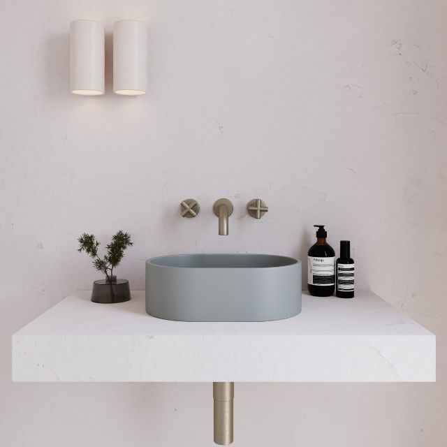 Eight Quarters 400mm x 280mm Concrete Mini Pod Above Counter Basin - Grey