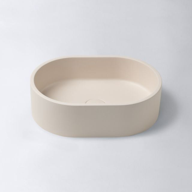 Eight Quarters 400mm x 280mm Concrete Mini Pod Above Counter Basin - Oat