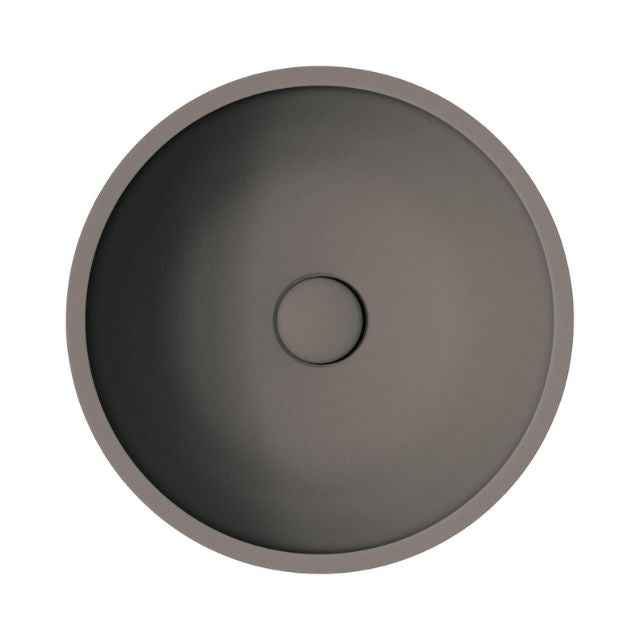 Fienza Alba Concrete Round Bowl Basin 362 x 145mm Warm Grey