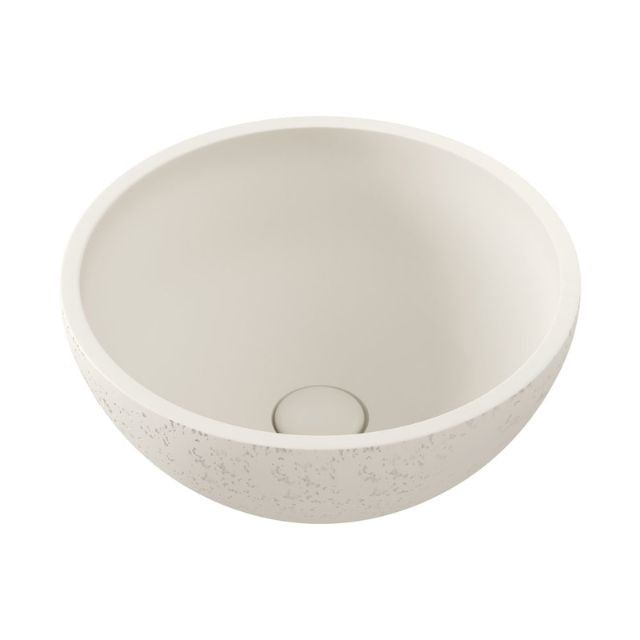 Fienza Alba Concrete Round Bowl Basin 362 x 145mm Warm White