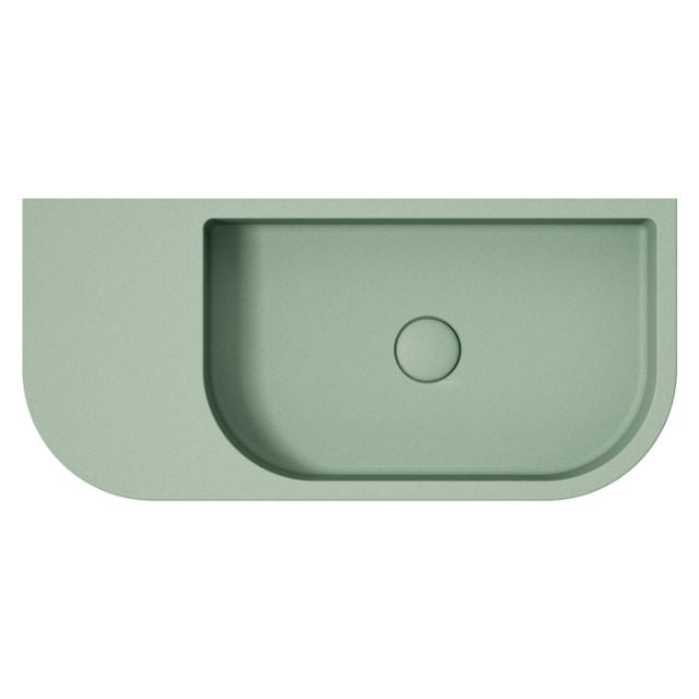 Fienza Blanca Concrete Wall Hung Basin Rh Bowl 650x300x200mm Sage
