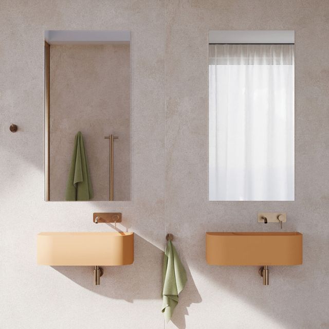 Fienza Blanca Concrete Wall Hung Basin Rh Bowl 650x300x200mm Tuscan