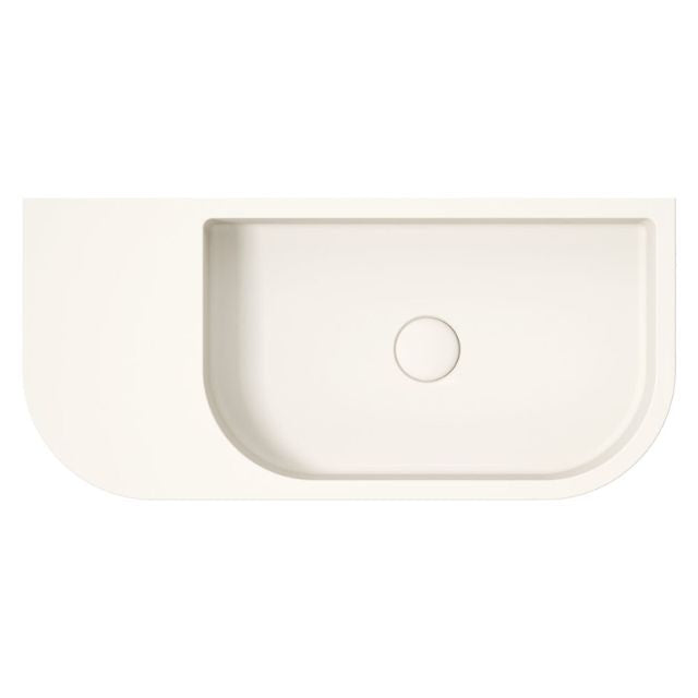 Fienza Blanca Concrete Wall Hung Basin Rh Bowl 650x300x200mm Warm White