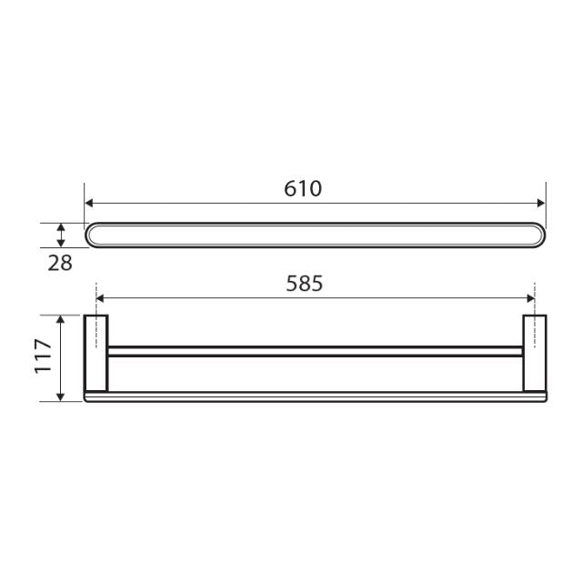 Fienza Empire Double Towel Rail 610mm