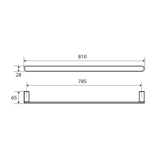 Fienza Empire Single Towel Rail 810mm