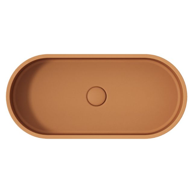 Fienza Jada Concrete Pill Basin Above Counter 600 x 280 x 120mm Tuscan