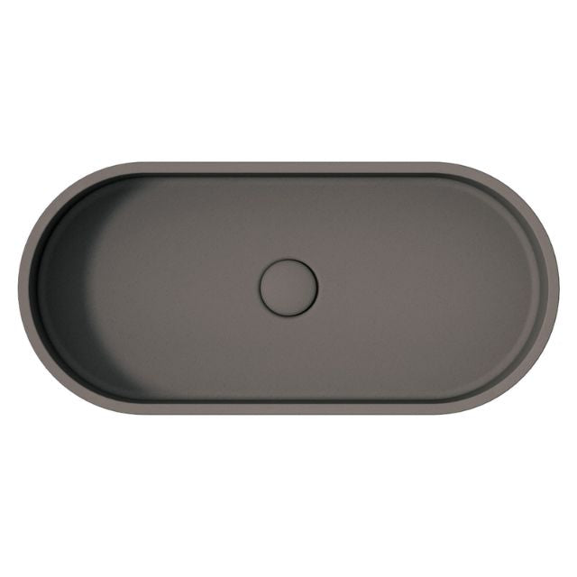 Fienza Jada Concrete Pill Basin Above Counter 600 x 280 x 120mm Warm Grey
