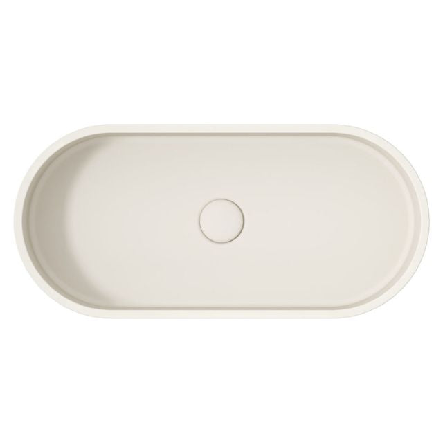 Fienza Jada Concrete Pill Basin Above Counter 600 x 280 x 120mm Warm White