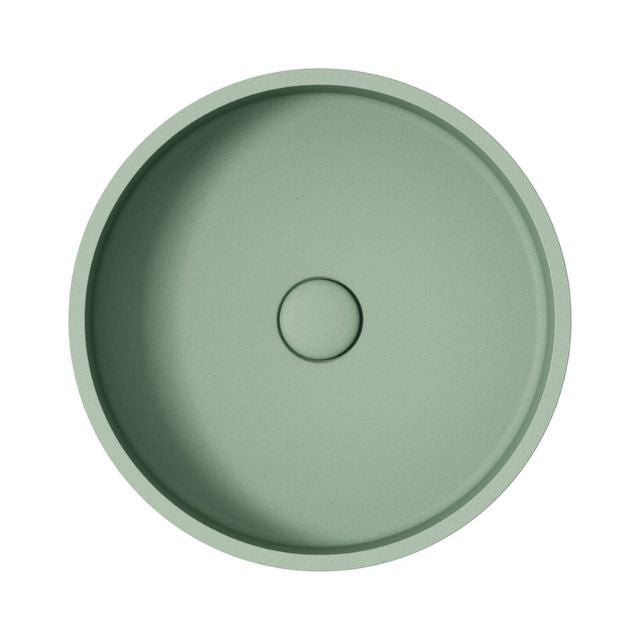 Fienza Jada Concrete Round Basin Above Counter 390 x 120mm Sage