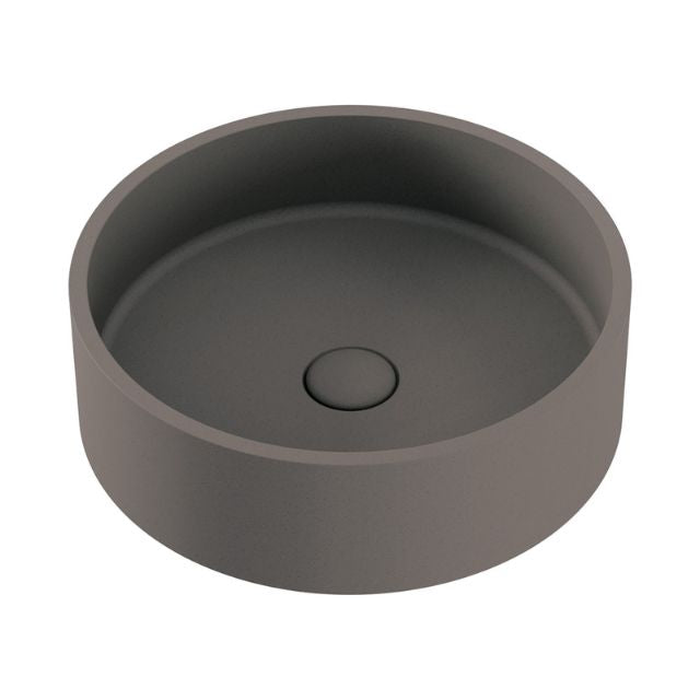 Fienza Jada Concrete Round Basin Above Counter 390 x 120mm Warm Grey