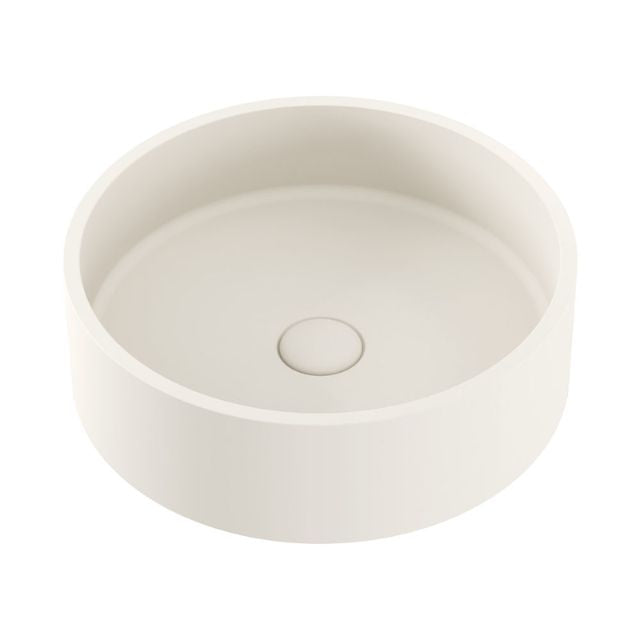 Fienza Jada Concrete Round Basin Above Counter 390 x 120mm Warm White