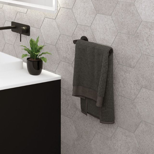 Fienza Kaya Dual Purpose Towel Rail/Toilet Roll Holder Matte Black