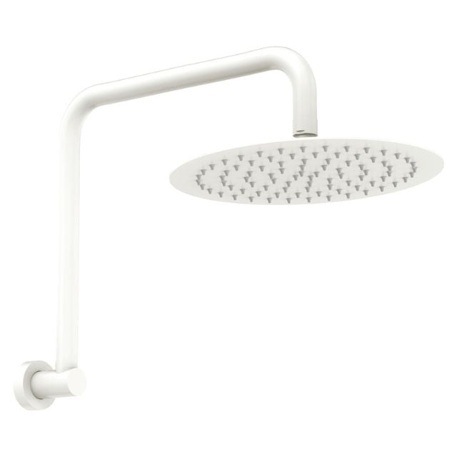 Fienza Kaya Gooseneck Shower Arm Set Matte White