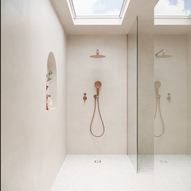 Fienza Kaya Hand Shower Round Plate Brushed Copper