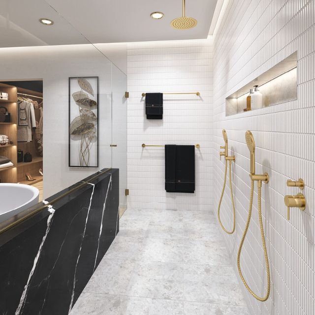 Fienza Kaya Hand Shower Round Plate Urban Brass